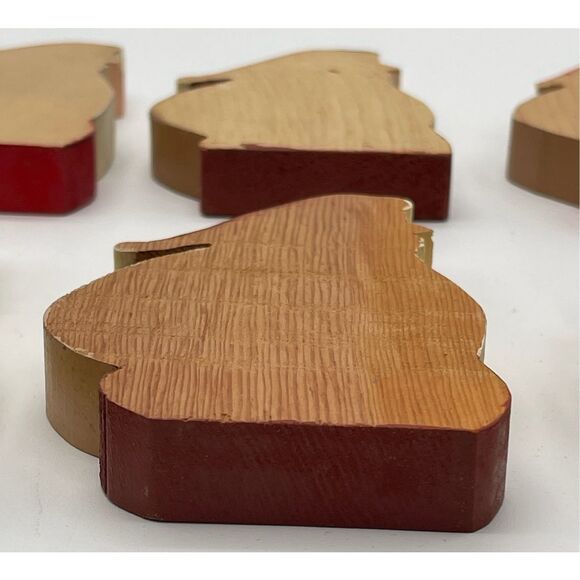 HANDMADE Santa Clause Set of 9 Christmas Decor Painted Carved Vintage Folk Art - Picture 10 of 10